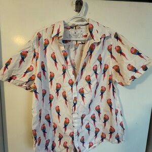 Cactus Multicolor Parrot Print Men's Shirt